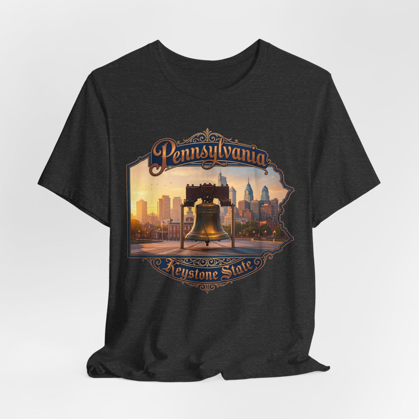 Pennsylvania Keystone State T-Shirt — Liberty Bell & Philadelphia Skyline Tee