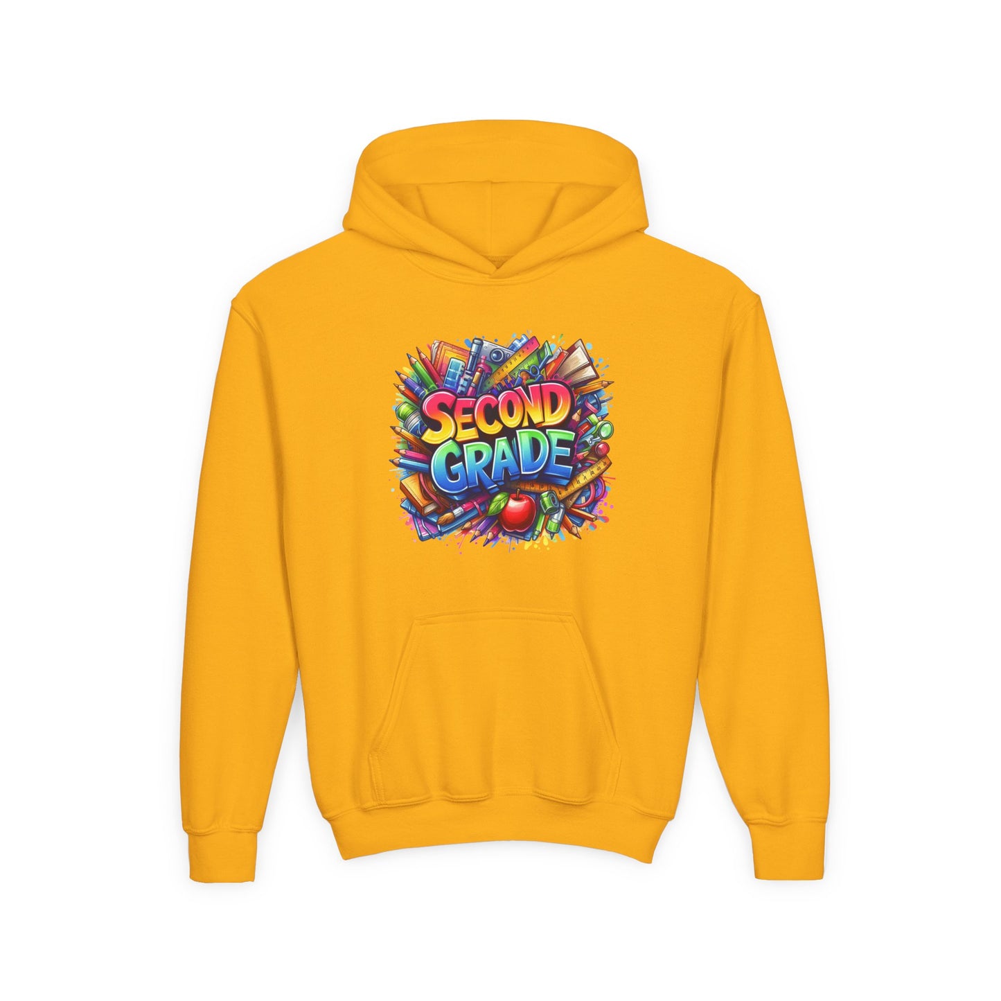 Second Grade Kids Hoodie — Colorful School Day Pullover