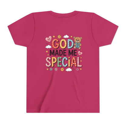Youth Tee — "God Made Me Special" Cute Christian Kids T-Shirt