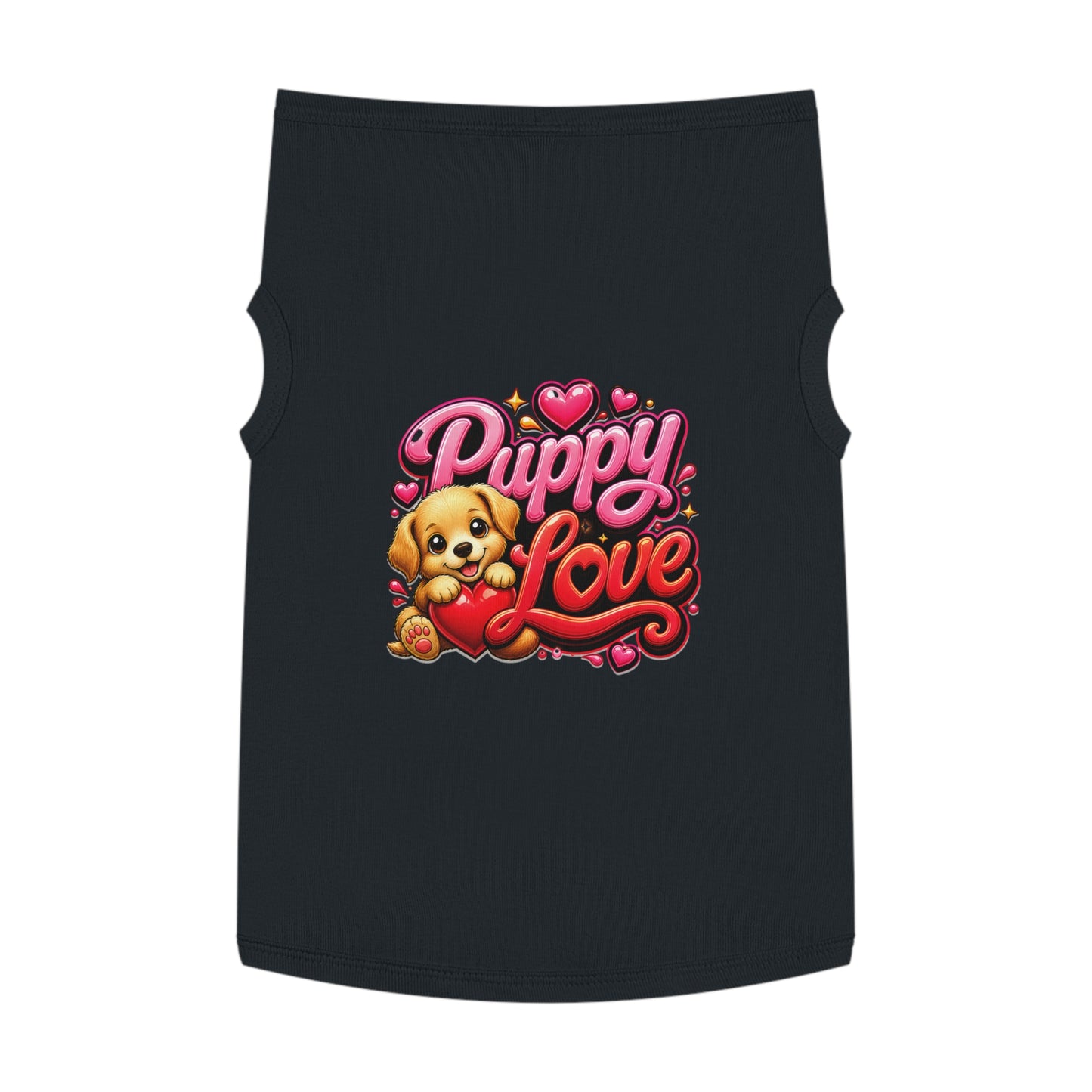 Puppy Love Pet Tank Top — Cute Puppy Heart Graphic Dog Shirt