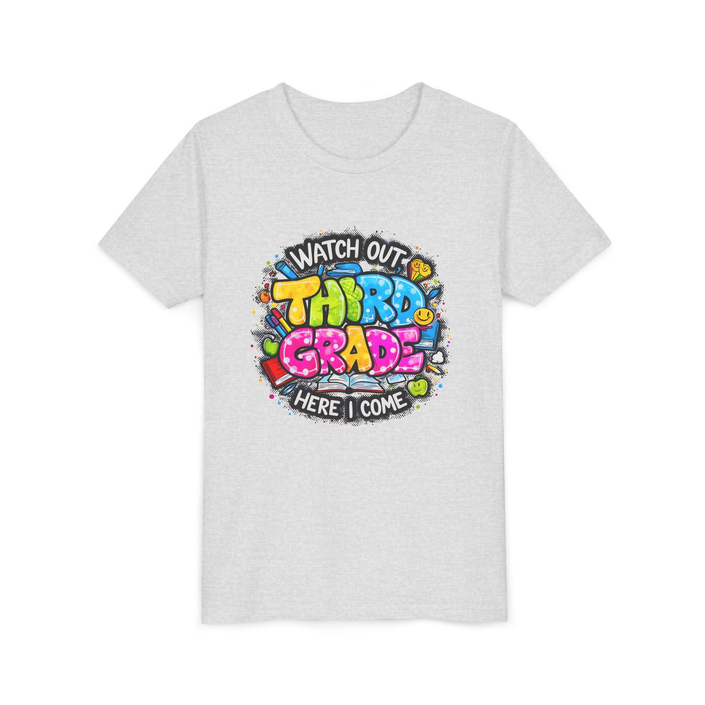 Third Grade Kids T‑Shirt — "Watch Out Third Grade Here I Come" Back-to-School Tee