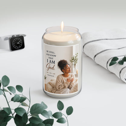 Be Still Soy Candle — "Be Still, and Know That I Am God" Scented 13.75oz