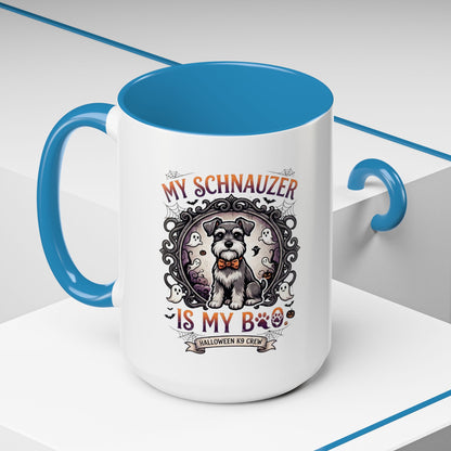 My Schnauzer Is My Boo Coffee Mug — Halloween Dog Lover Accent Mug