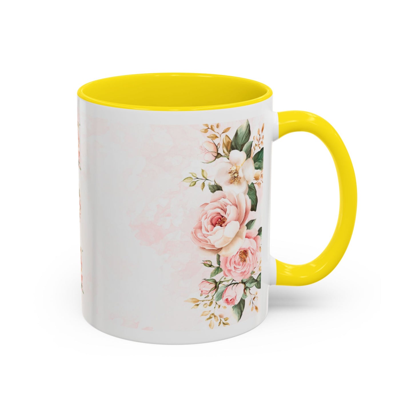Mom Floral Accent Coffee Mug — Pink Roses Mother's Day Gift (11/15oz)