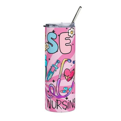 Nurse Love 20oz Stainless Tumbler — Pink Peace, Love & Healing Travel Cup