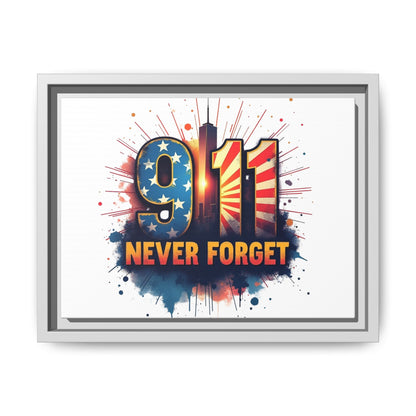 Framed Canvas Wall Art — “9·11 Never Forget” Memorial Print