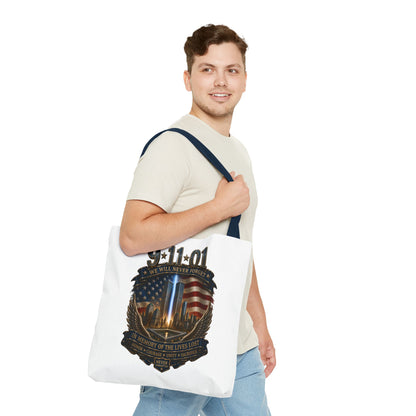 9·11 Memorial Tote Bag — We Will Never Forget Tribute Tote