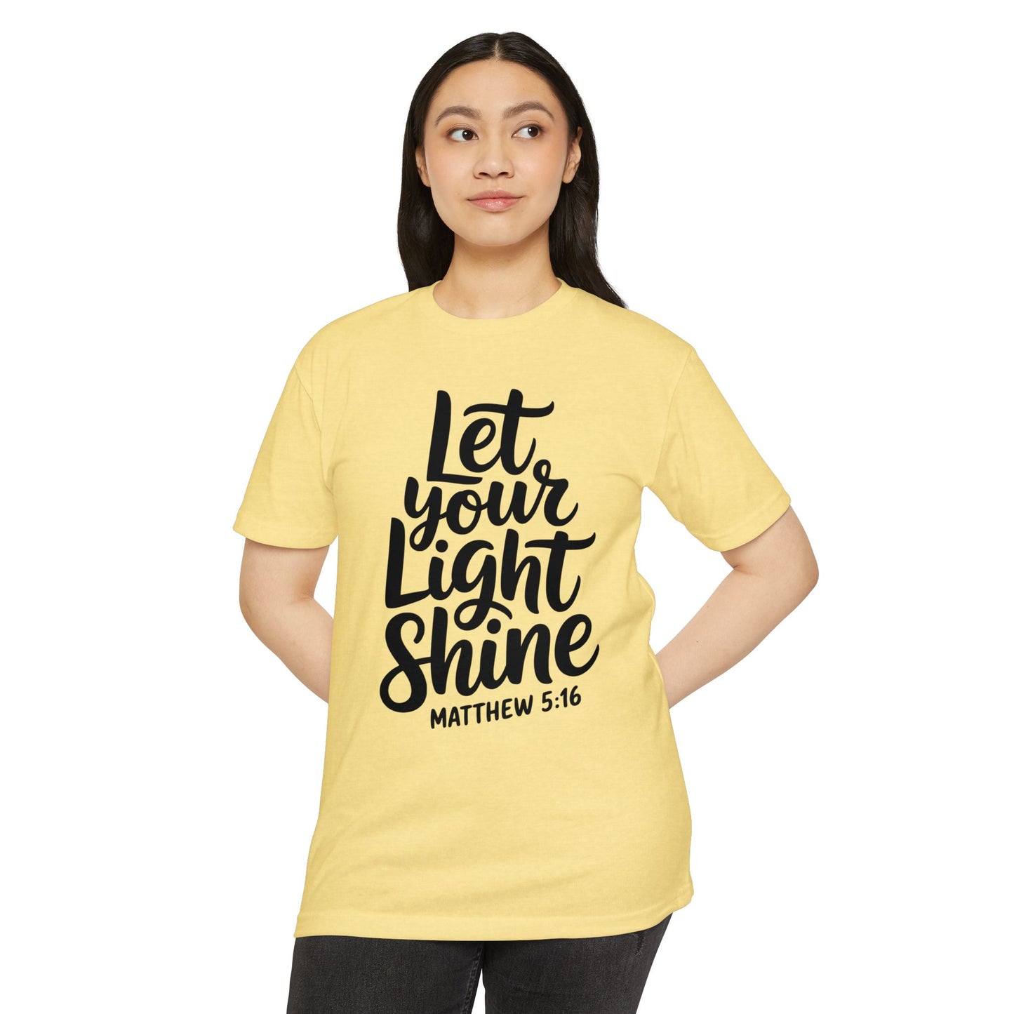 Let Your Light Shine T-Shirt — Matthew 5:16 Inspirational Christian Tee
