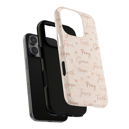Christian Words Tough Magnetic Phone Case — Hope Pray Grace Jesus Faith