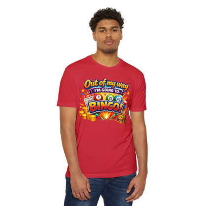 Bingo Enthusiast T-Shirt — "Out of My Way I'm Going to Bingo!" Graphic Tee