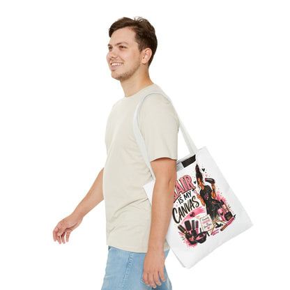 Hair Is My Canvas Tote Bag — Stylist Makeup Artist Cosmetic Accessories Tote