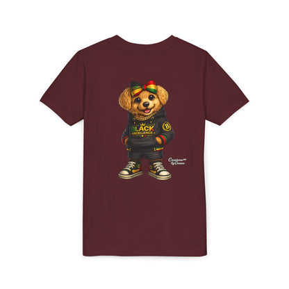 Youth Tee — Rasta Teddy "Black Excellence" Graphic Shirt