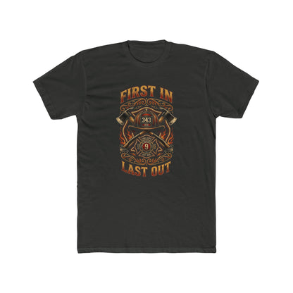 Firefighter T‑Shirt - "First In Last Out" Vintage Firefighter Crew Tee