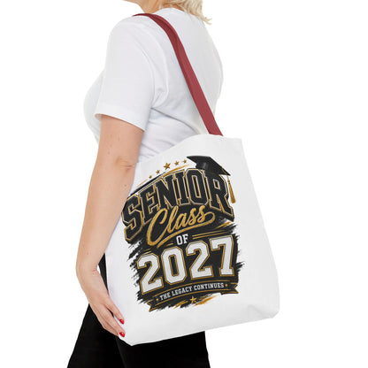 Senior Class of 2027 Tote Bag – Graduation Gift Tote with Cap Graphic