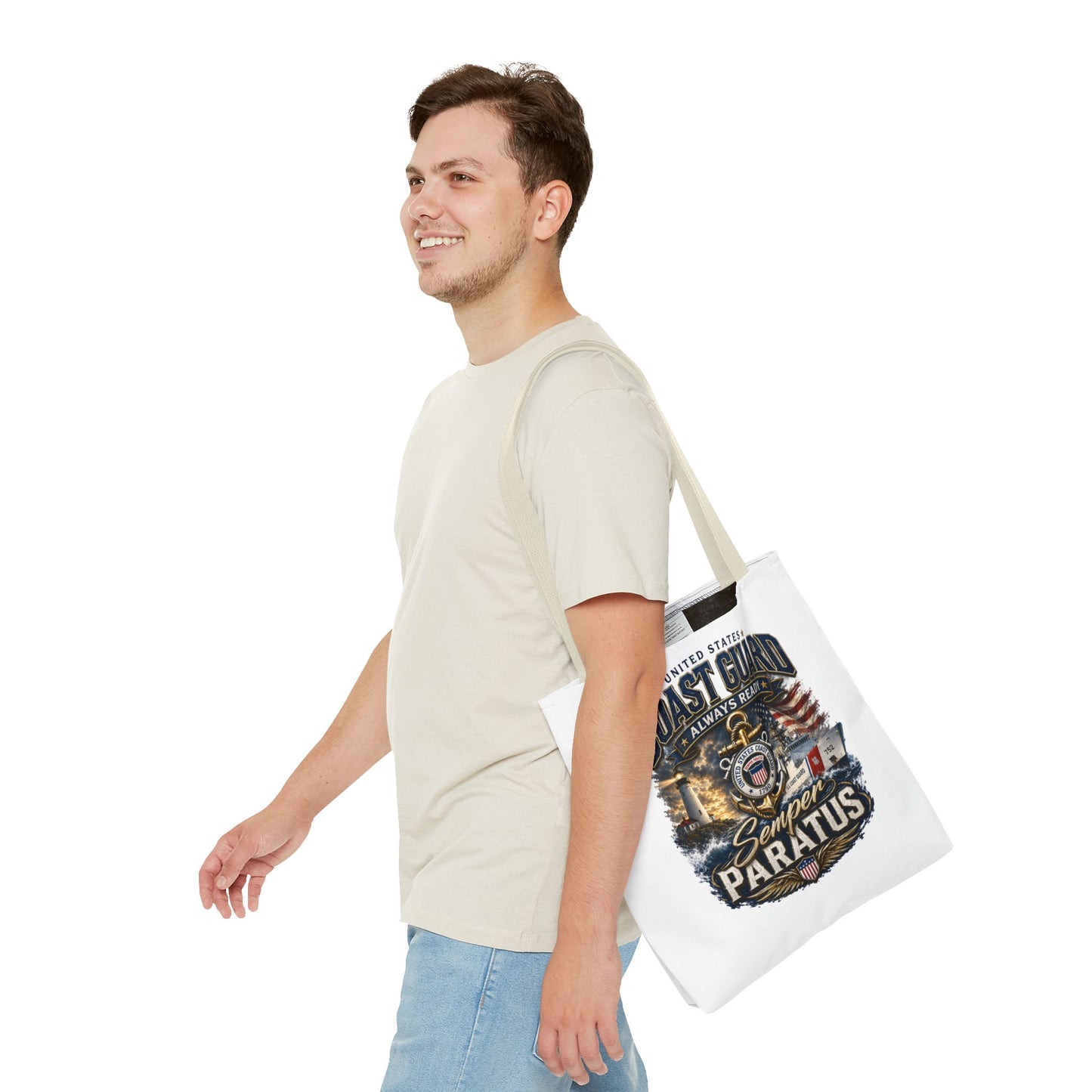 Coast Guard Semper Paratus Tote Bag – U.S. Coast Guard Patriotic Beach & Everyday Carry