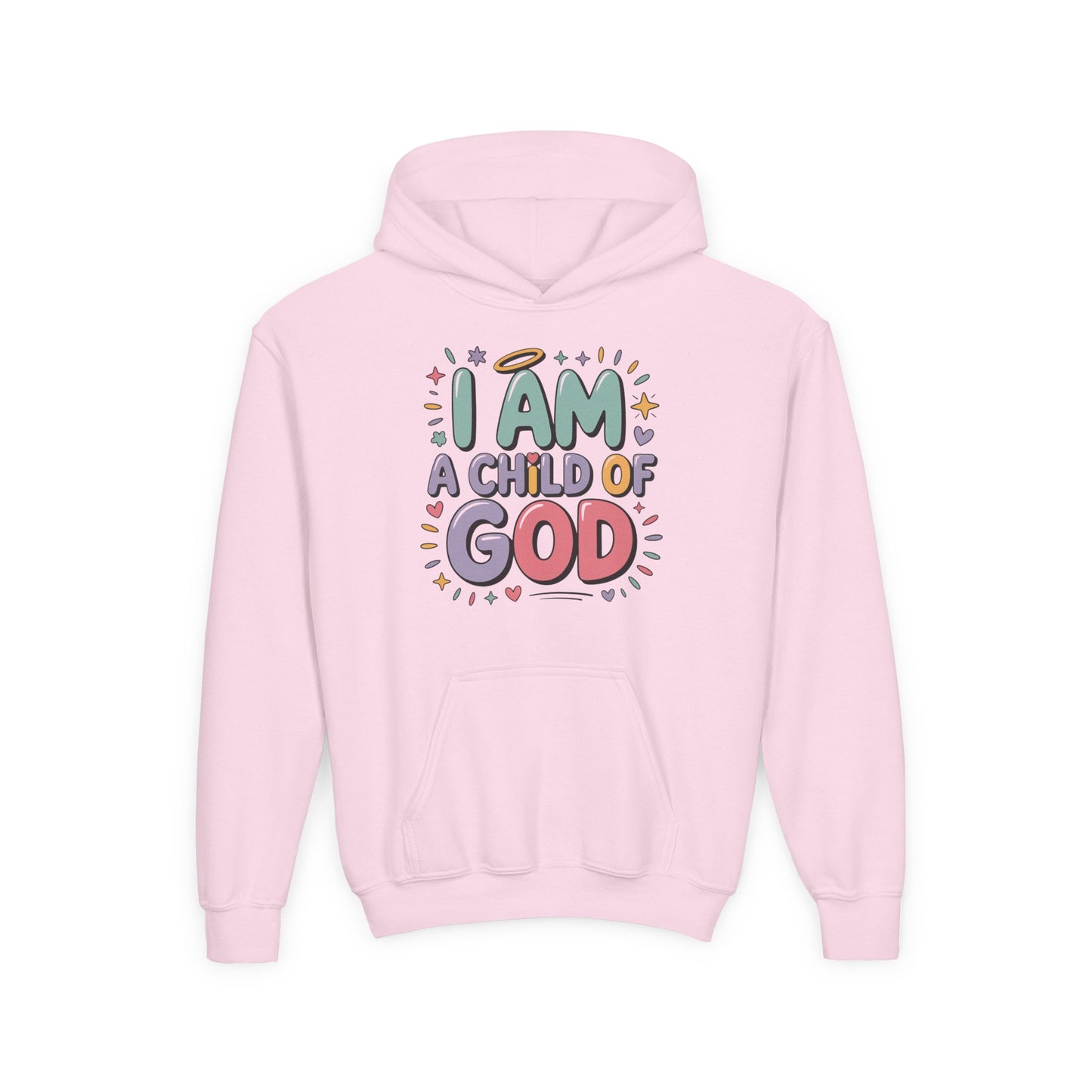 Youth Hoodie — "I Am a Child of God" Inspirational Kids Hooded Sweatshirt
