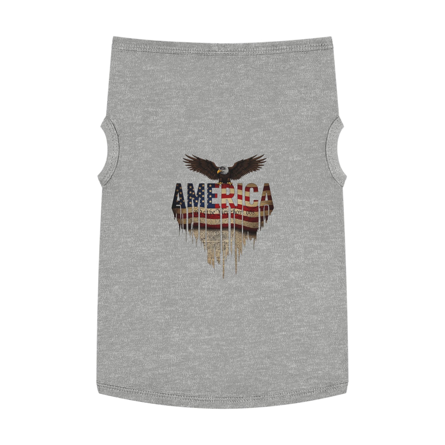 Patriotic Pet Tank Top – American Flag & Bald Eagle Dog Shirt