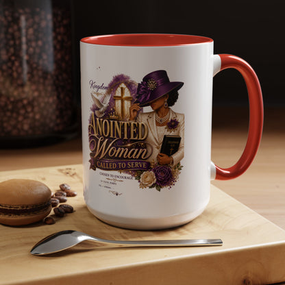 Anointed Woman Coffee Mug — Faithful, Called to Serve Accent Mug (11/15oz)