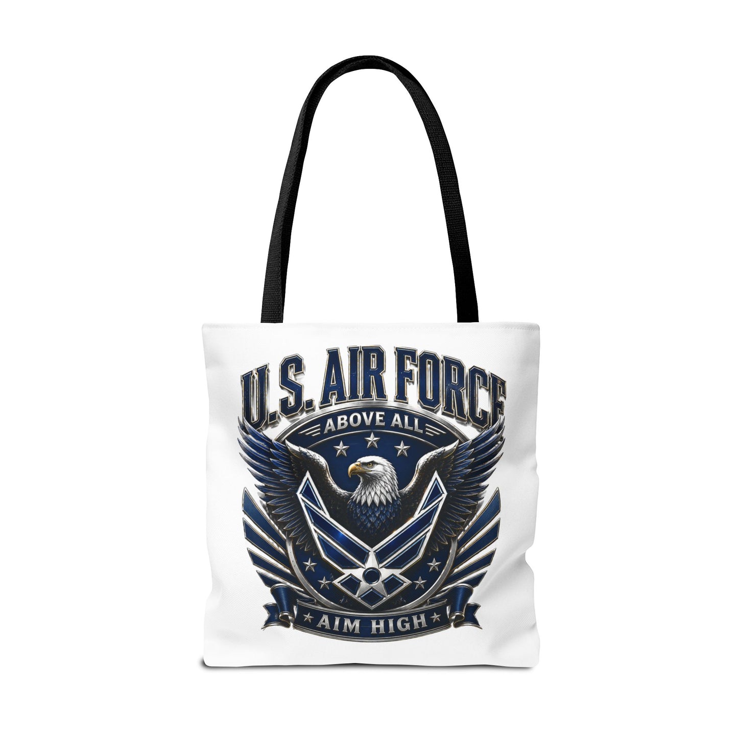 U.S. Air Force Eagle Tote Bag - "Aim High" Military Canvas Tote