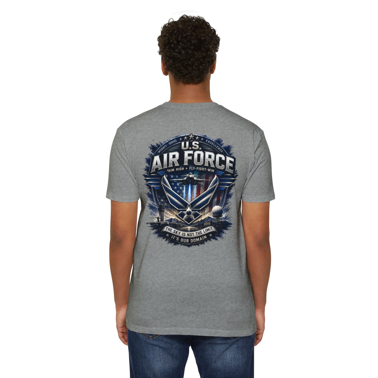 U.S. Air Force Graphic T-Shirt — Military Emblem Tee ("The Sky Is Not The Limit")