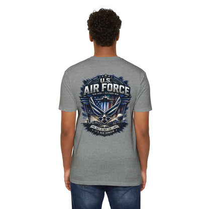 U.S. Air Force Graphic T-Shirt — Military Emblem Tee ("The Sky Is Not The Limit")