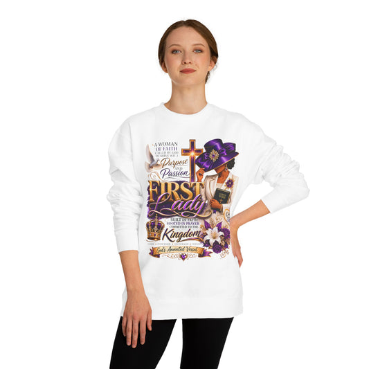 First Lady Faith Sweatshirt — Christian Prayer & Kingdom Crown Design