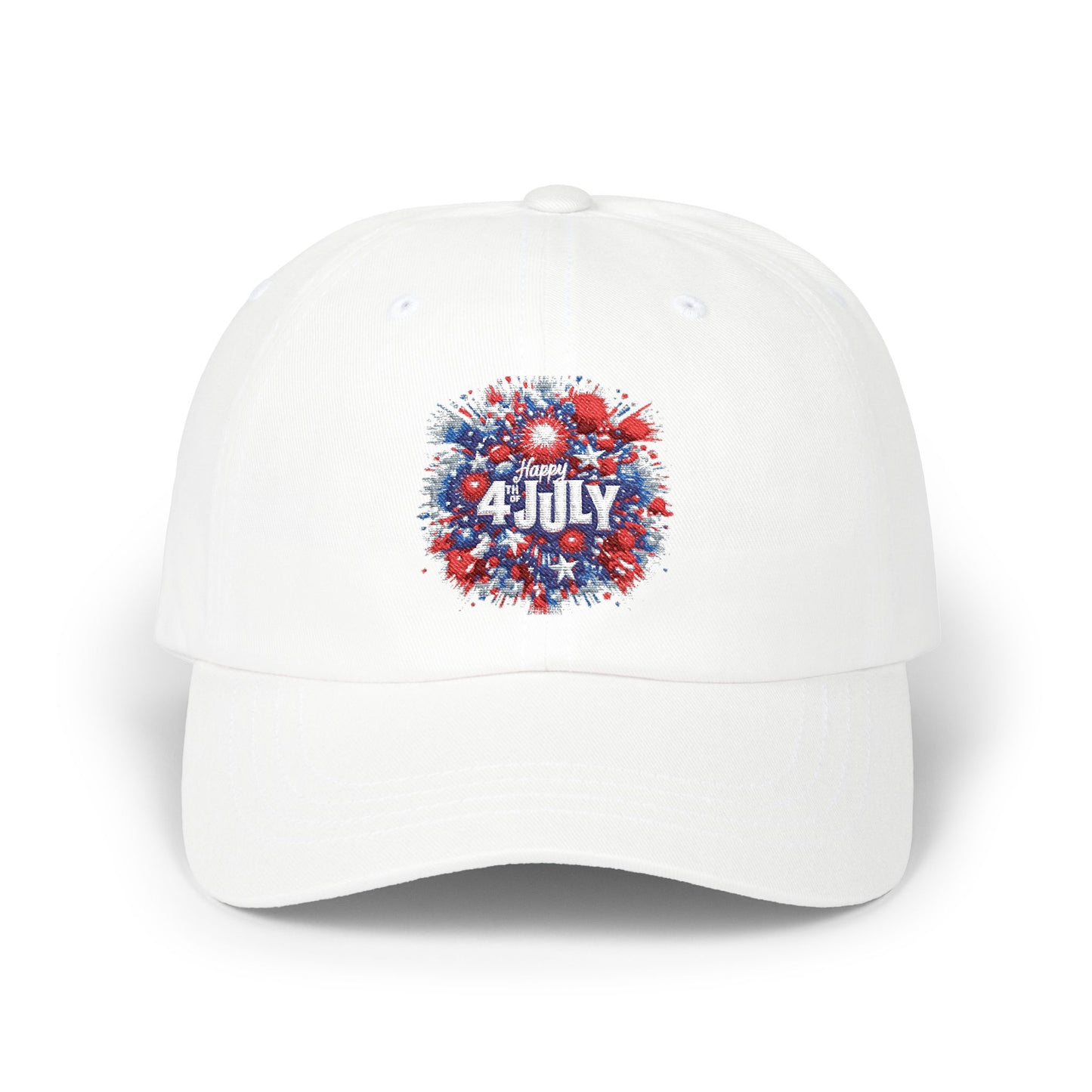Dad Cap — '4th of July' Red, White & Blue Firework Floral Patch