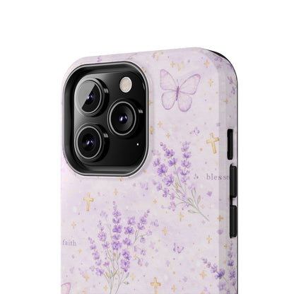Faith Grace Blessed Phone Case | Christian Floral iPhone Case