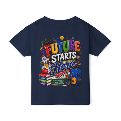 Toddler T-Shirt — "Future Starts Here" Back-to-School Graphic Tee