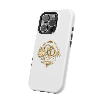 Magnetic Impact-Resistant Phone Case — Gold Floral Crest Logo