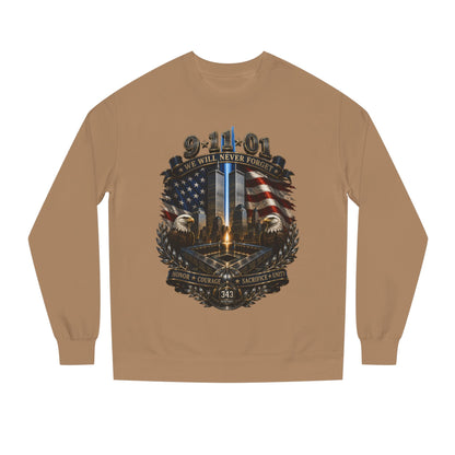 9/11 Memorial Sweatshirt — "We Will Never Forget" Tribute Crewneck