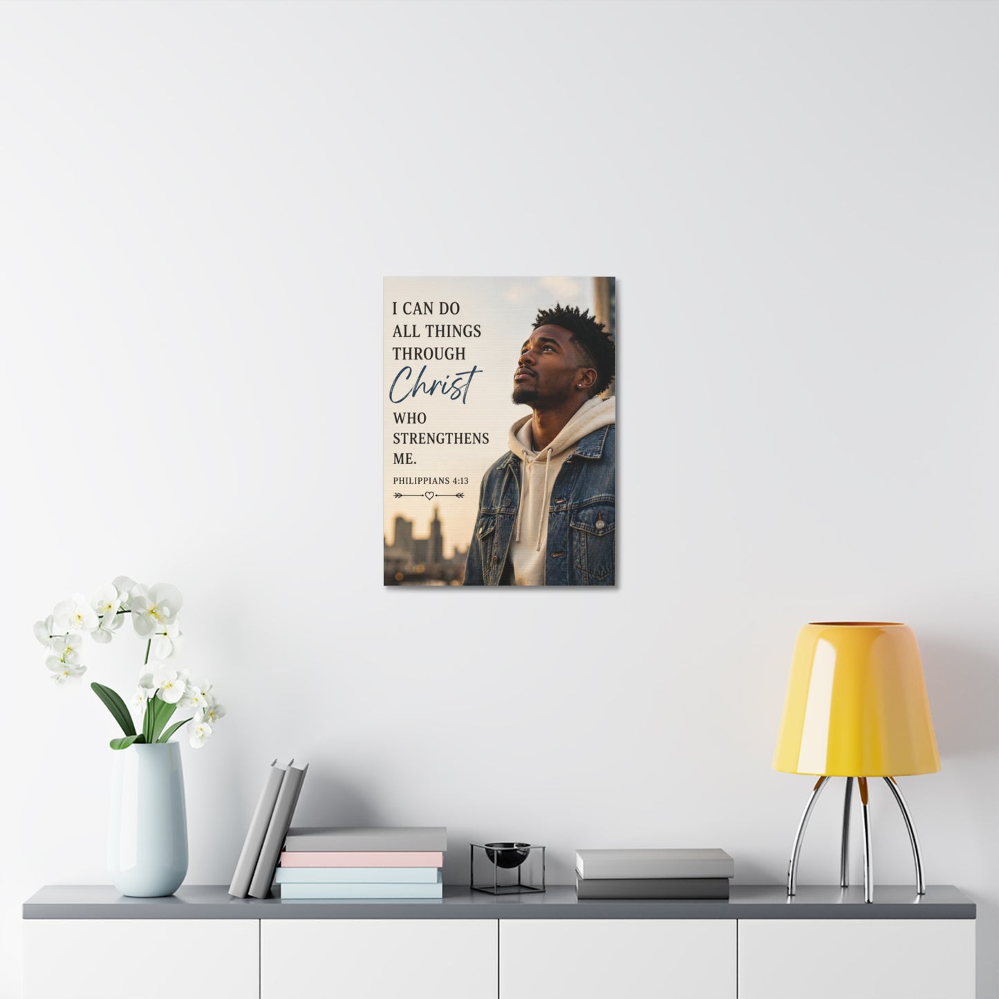 Philippians 4:13 Stretched Canvas – 'I Can Do All Things Through Christ' Inspirational Wall Art