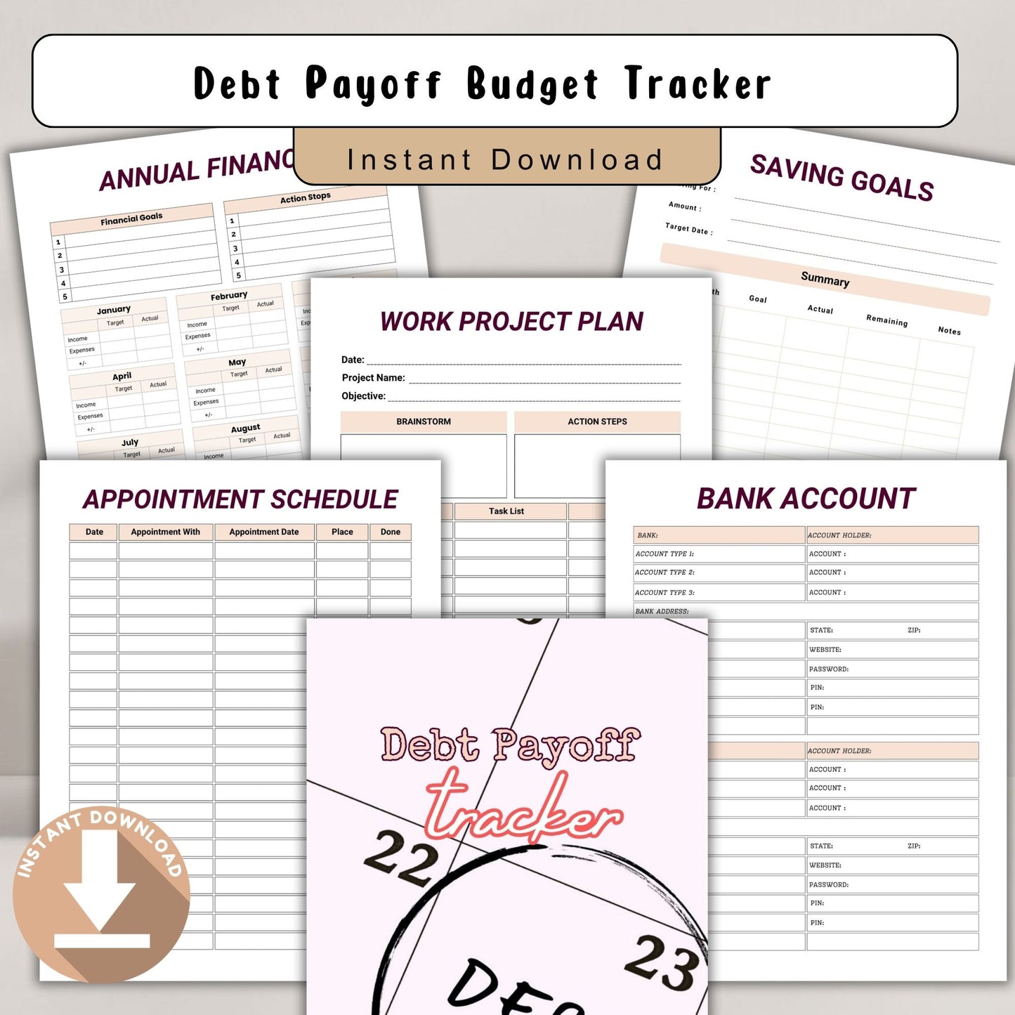 Debt Payoff Tracker Printable | Budget Debt Planner | Debt Snowball Tracker | Financial Tracker | Debt Free Planner PDF