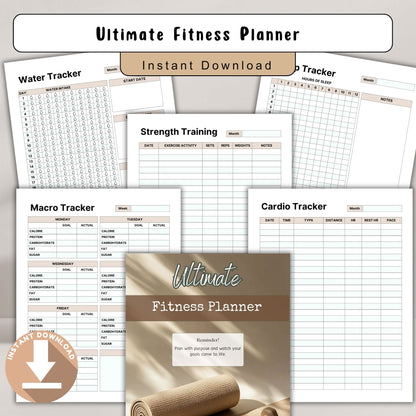 fitness planner, workout planner, gym tracker, fitness log, health planner, workout log, fitness pdf, gym planner, exercise log, fitness tracker, printable planner, workout sheet, fitness goals