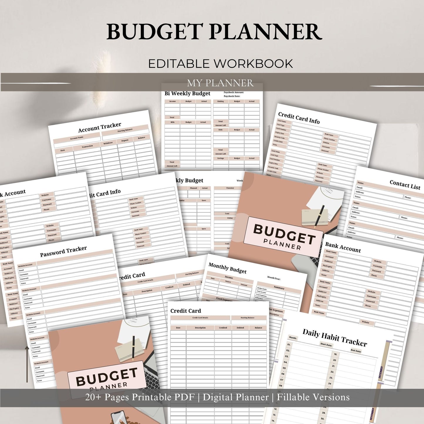 Budget Planner Printable | Monthly Budget Tracker | Personal Finance Planner | Expense Tracker PDF | Money Management Planner