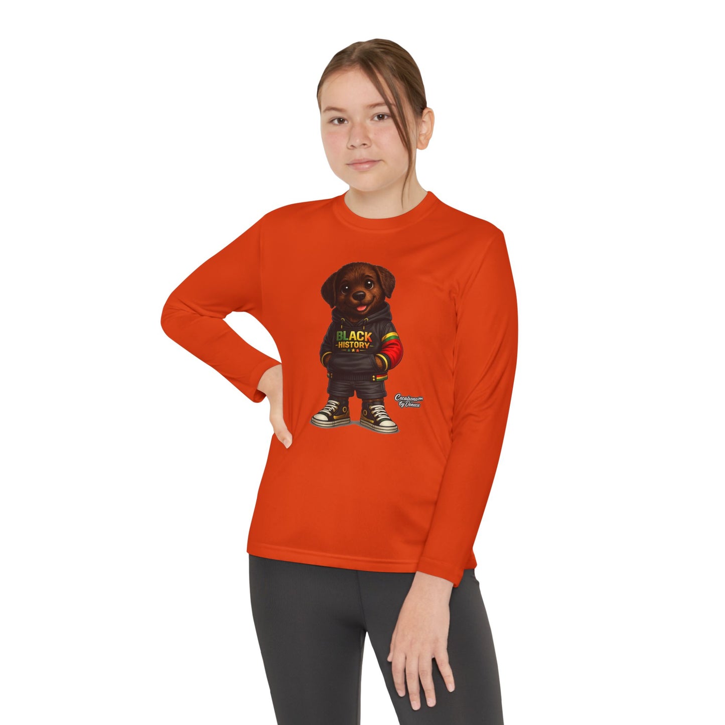 Kids Long Sleeve Tee — Rasta Teddy 'Black Excellence' Graphic
