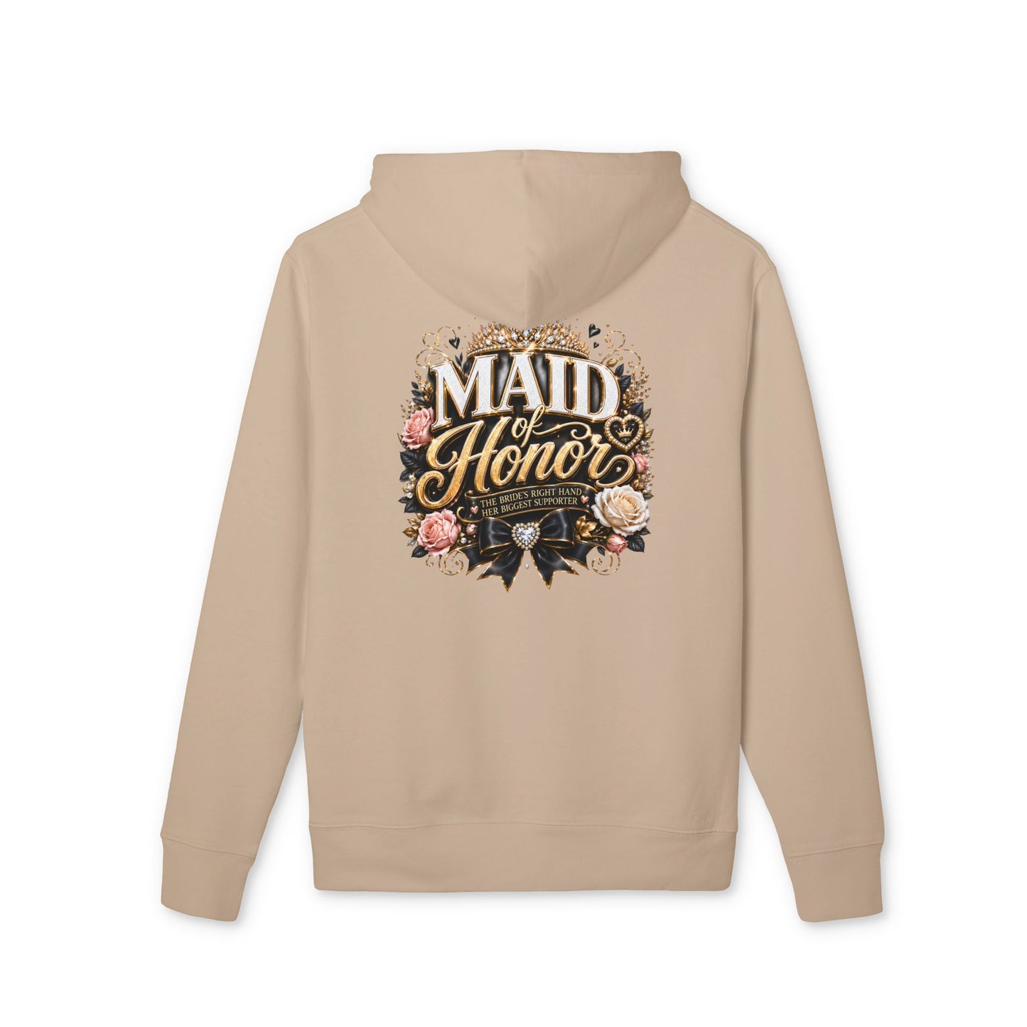 Maid of Honor Hoodie – Floral Script Bridal Party Pullover