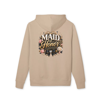 Maid of Honor Hoodie – Floral Script Bridal Party Pullover
