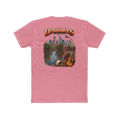 Dallas Skyline Graphic Tee — Retro Cityscape with Guitar