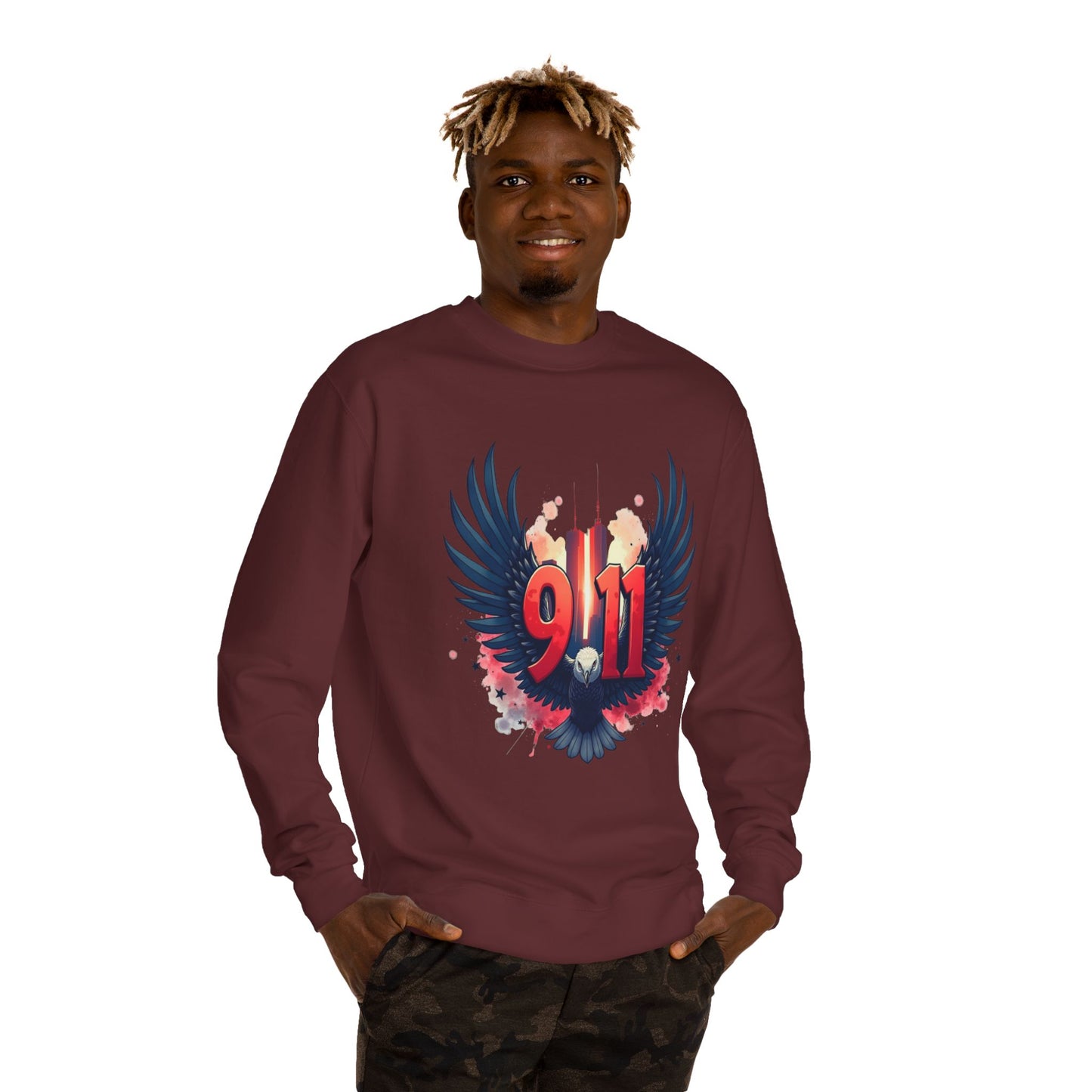 9/11 Memorial Sweatshirt – Eagle Wings Tribute Crewneck