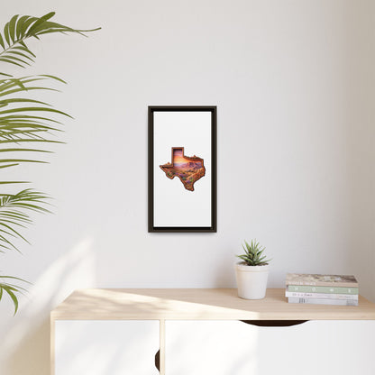 Framed Texas Landscape Matte Canvas — Desert Sunset State Art Print