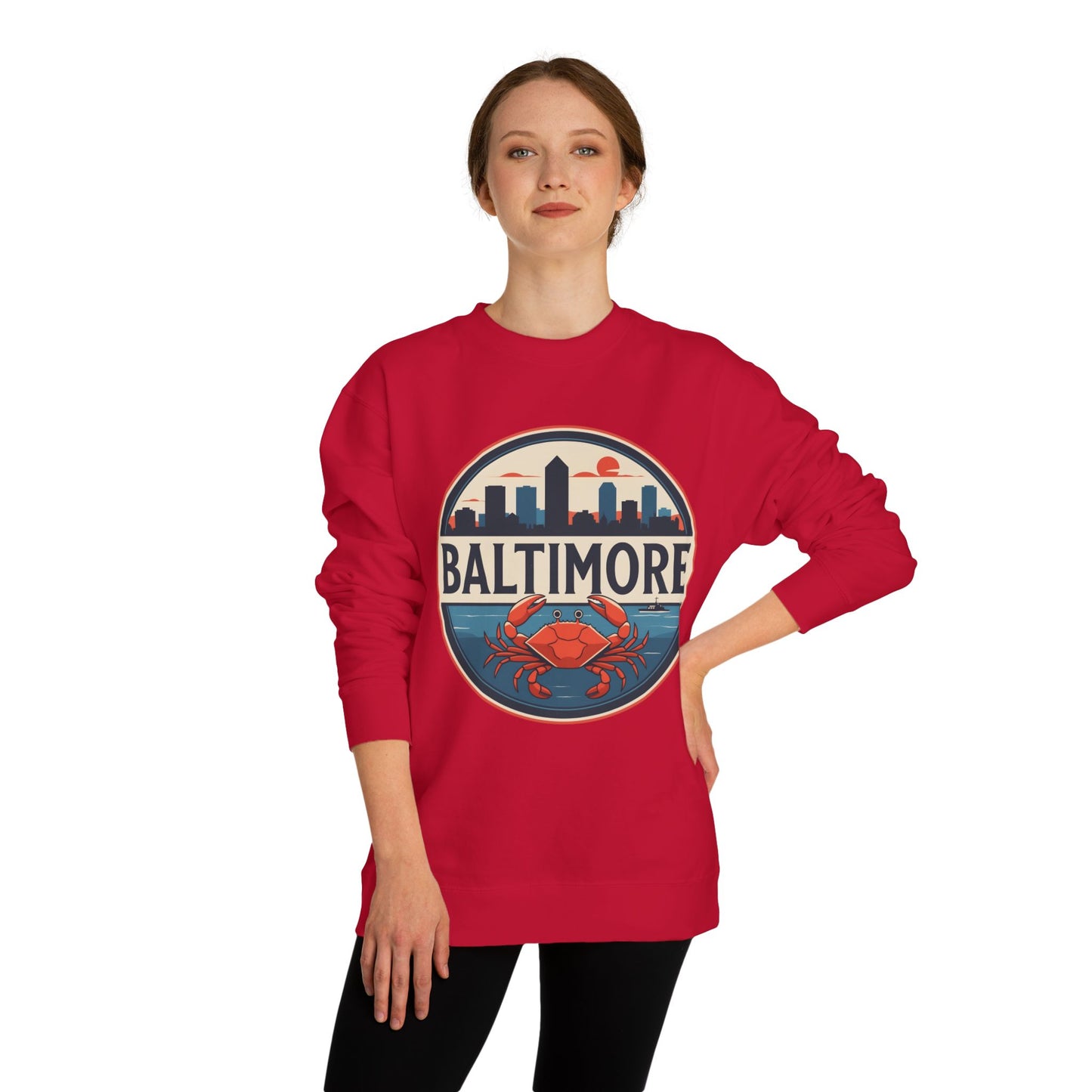 Baltimore Skyline Crab Sweatshirt – Retro City Crewneck