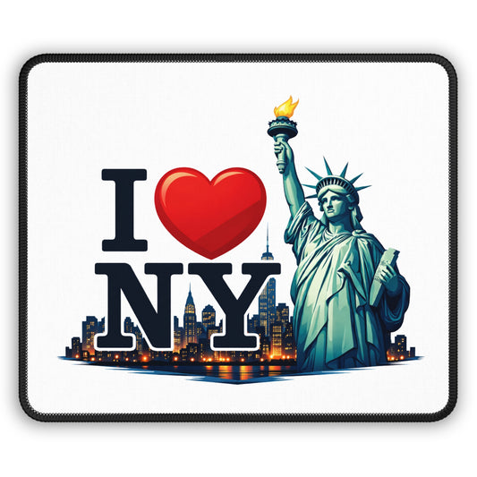 I  NY Statue of Liberty Gaming Mouse Pad — New York City Skyline Desk Mat