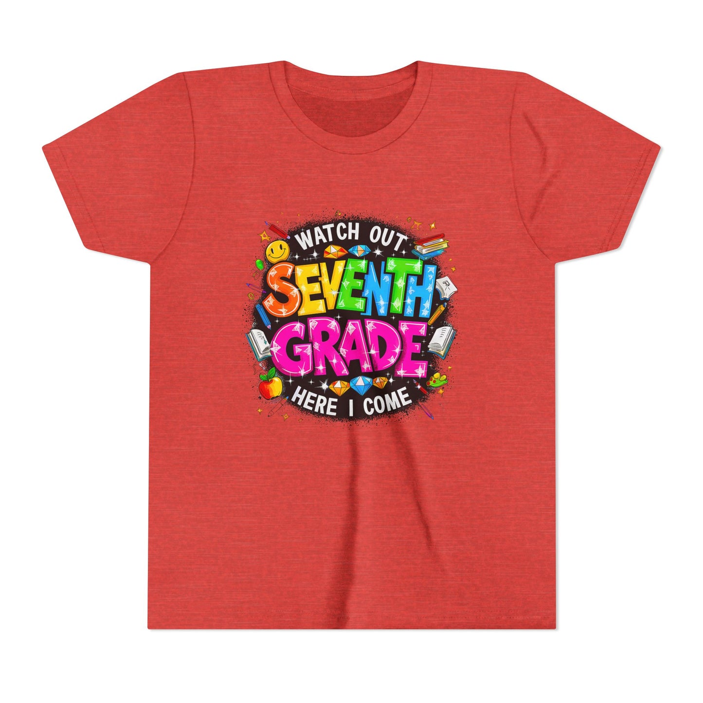 Seventh Grade Kids T‑Shirt — "Watch Out Seventh Grade Here I Come" Back‑to‑School Tee