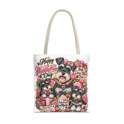 Happy Mother's Day Schnauzer Tote Bag — Best Dog Mom Ever Floral Gift