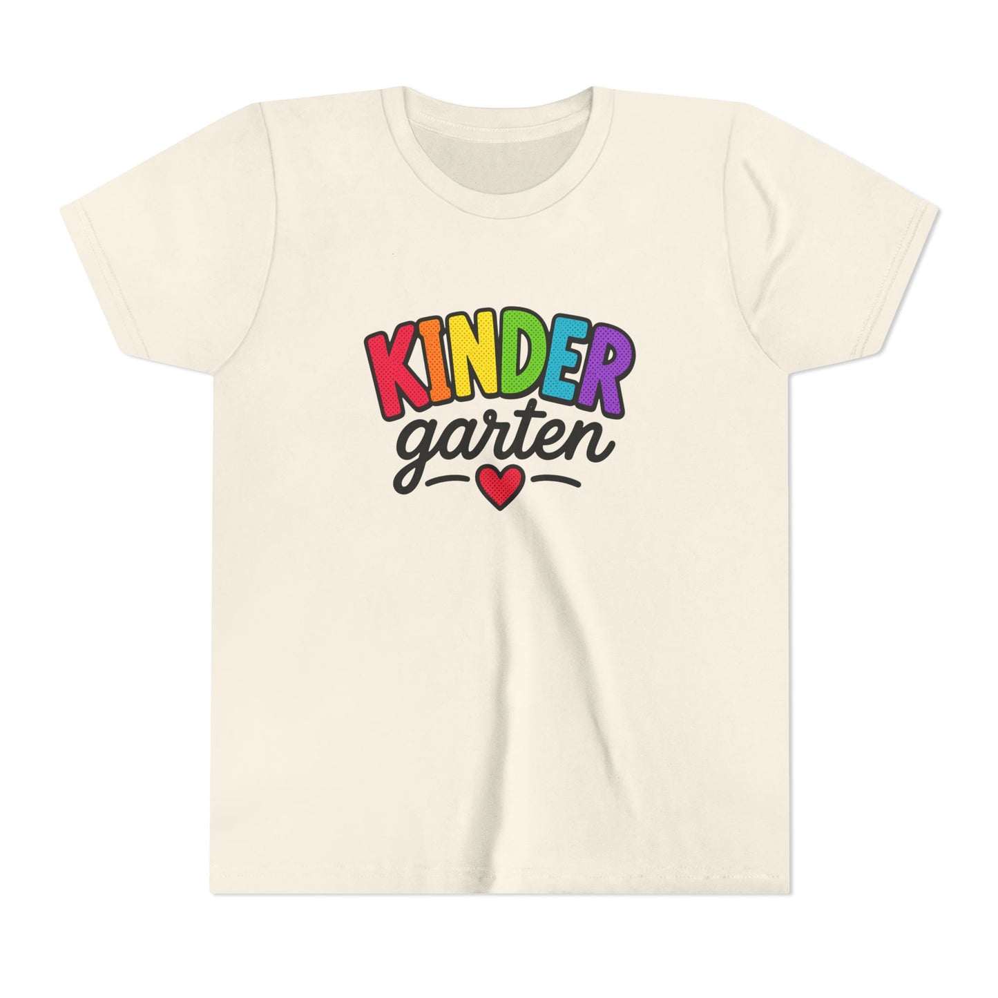 Kindergarten Rainbow Youth Tee — 'Kindergarten' Colorful Back-to-School Shirt