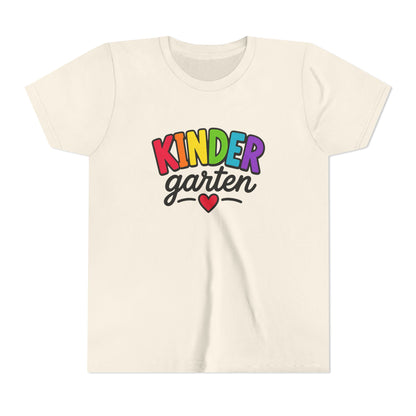 Kindergarten Rainbow Youth Tee — 'Kindergarten' Colorful Back-to-School Shirt