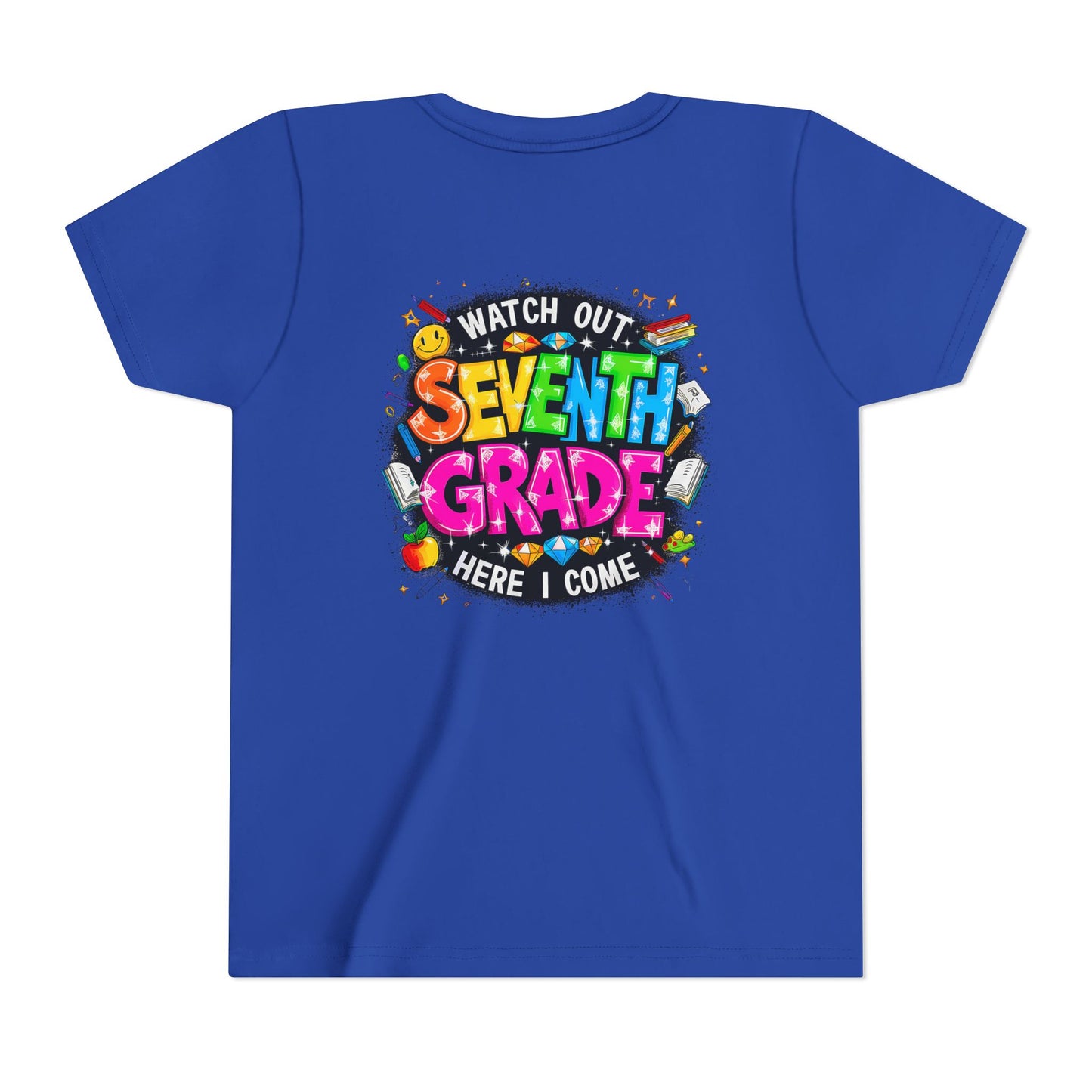 Seventh Grade Kids T-Shirt – “Watch Out Seventh Grade Here I Come” Back-to-School Tee