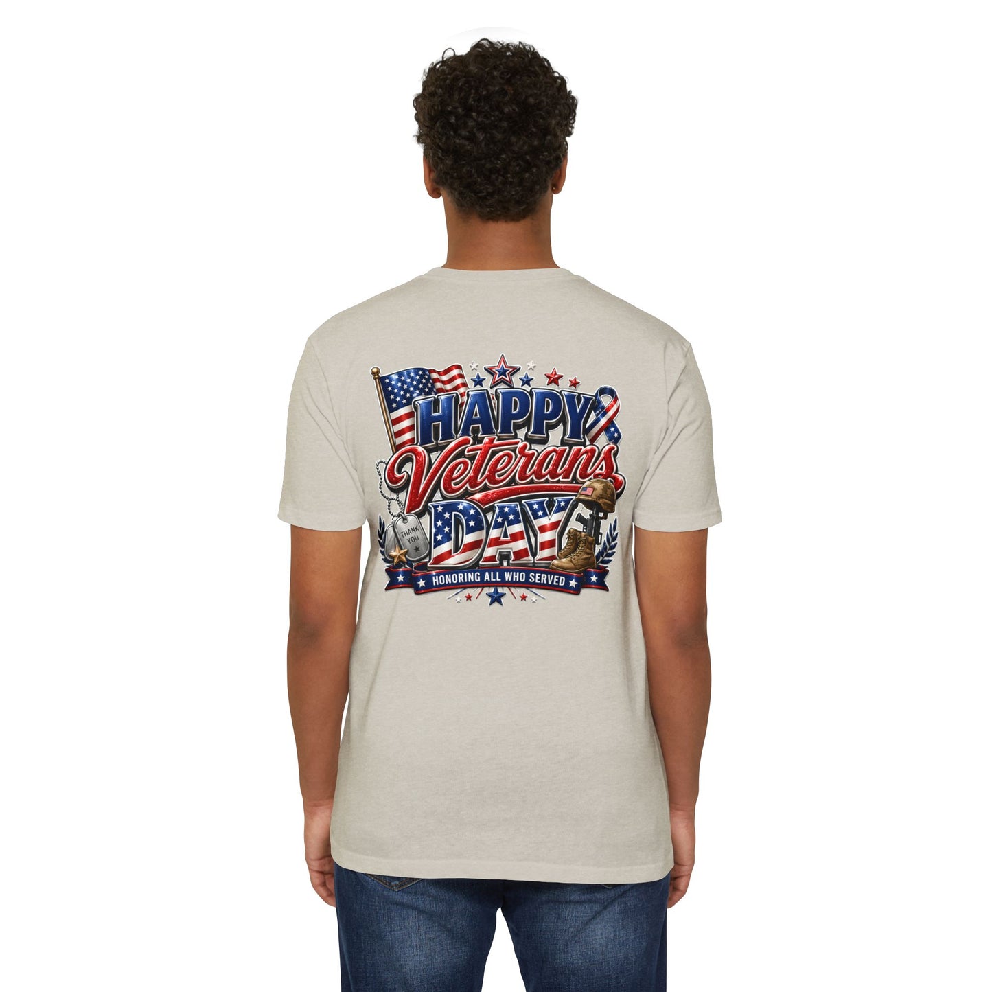 Veterans Day T-Shirt - "Happy Veterans Day" Patriotic Military Tribute Tee