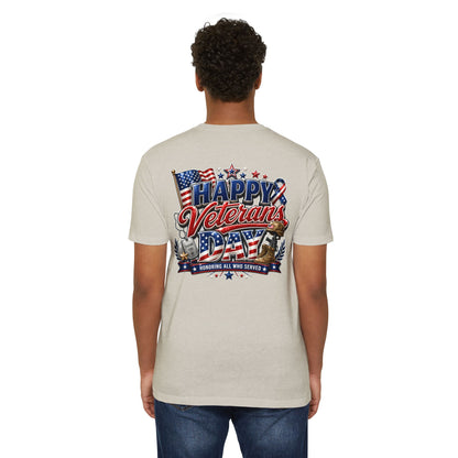 Veterans Day T-Shirt - "Happy Veterans Day" Patriotic Military Tribute Tee